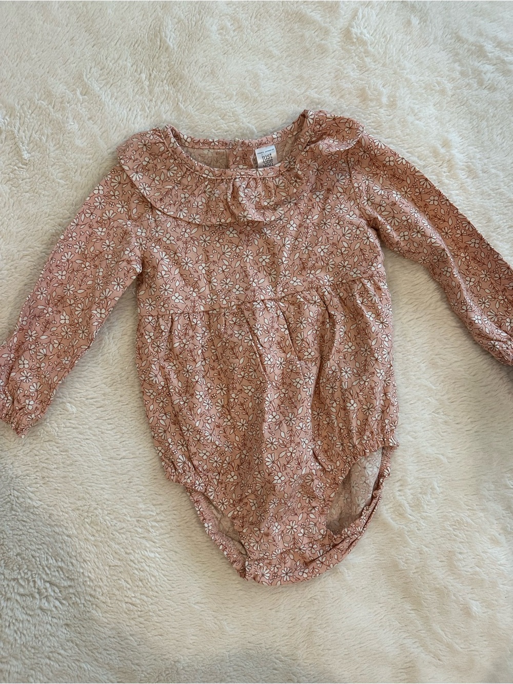 Carter's Long-Sleeve Floral One-Piece in Dusty Pink